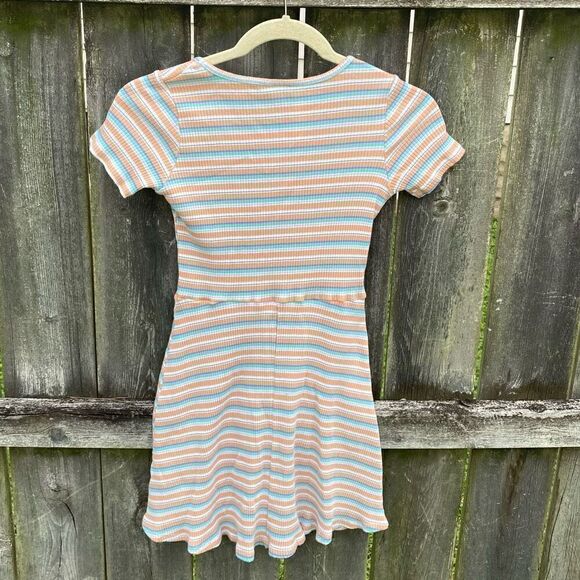 Art Class Pastel Striped Ribbed T-Shirt Dress | L - Picture 4 of 4
